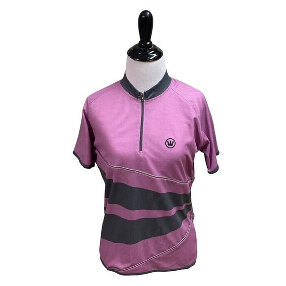 Canari Tops - Canari Women's L Large Cycling Shirt Short Sleeve Water Bottle Pocket Reflectors